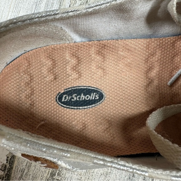 Dr Scholl's Maylee Lace Up Sneakers Geometric Silver Metallic Polka-Dot #65 - Picture 11 of 12